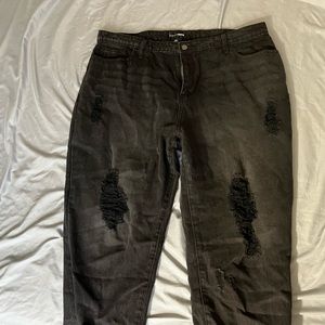 Black ripped fashion nova jeans